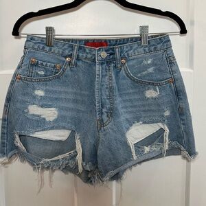 Distressed Denim Women Shorts